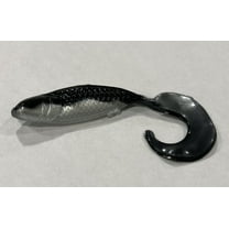 Arkie Lures Pro Model 2.5 inch Soft Curl Tail Minnow, Color Black/Pearl
