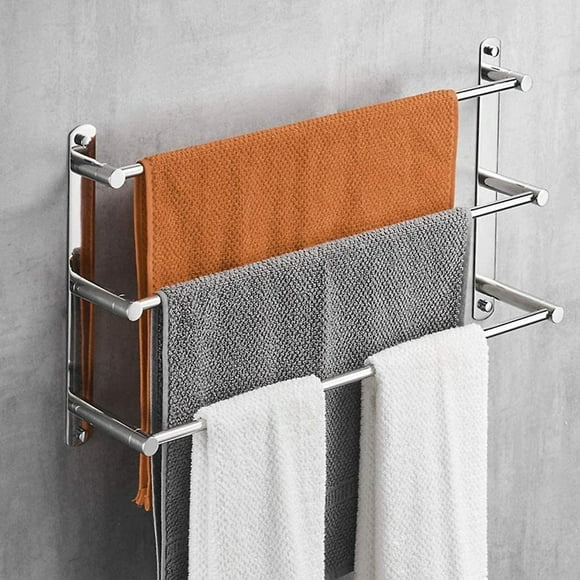 Towel Holder, 304 Stainless Steel Towel Rail Shelf 3 Rods, 40 Cm Wall Mounted Bathroom Towel Holder, Towel Rails For Bathroom Kitchen Toilet