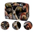 thumbnail image 2 of Snail Waterproof Cosmetic Storage Bag with Zipper, Lightweight, Large Capacity, Printed Design, Organizer, Small Pouch, Fun Toiletry Bag, Men's Large Toiletry Bag for Women and Girls, 2 of 6