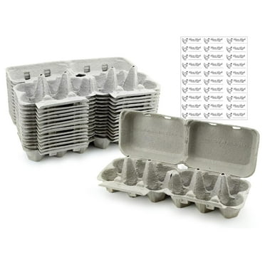 Cornucopia Half Dozen Egg Cartons (30-Pack); Split Apart for 6 Egg or 12 Egg Use; Holds 180 Eggs Total