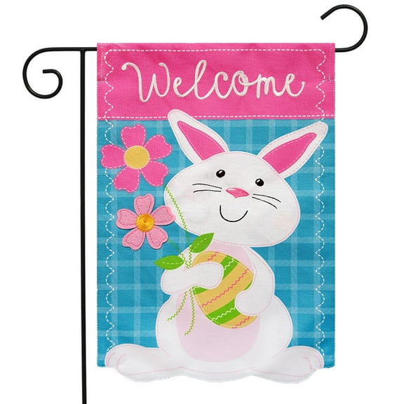 Briarwood Lane Bunny With Flowers Burlap Garden Flag
