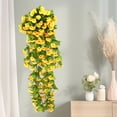 thumbnail image 1 of Hanging Flowers Artificial Violet Flower Wall Wisteria Basket Hanging Garland Flowers Fake Silk Orchid, 1 of 6