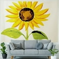 thumbnail image 4 of Fenyluxe  Flower Tapestry, Summer Sunflower in Watercolor Soft Pastel Toned Large Petals Artwork, Fabric Wall Hanging Decor for Bedroom Living Room Dorm, Yellow Fern 60x50inch, 4 of 6