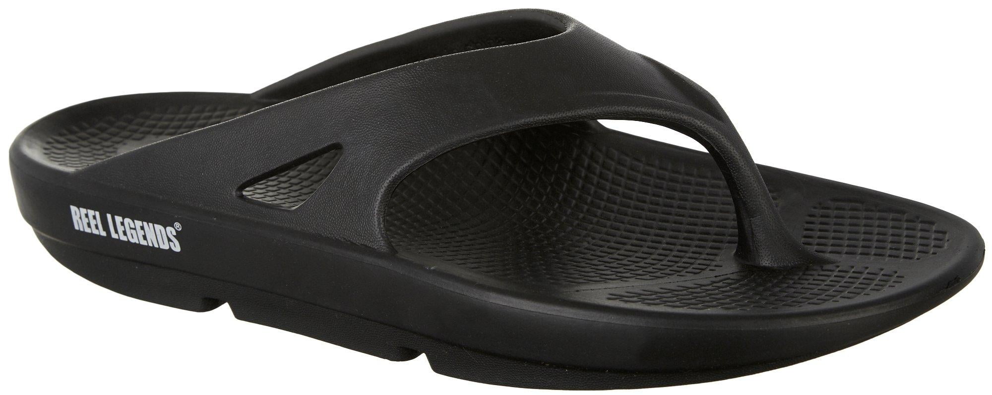Reel Legends Mens Cortez II Flip Flops 9 Black - Walmart.com