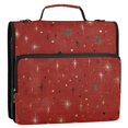 thumbnail image 2 of Haosy 3 Ring Zipper Binder with Shoulder Strap Waterproof Trapper Keeper 2 Inch D-Ring 500 Sheets Capacity, Glittering Stars on Red, 2 of 8
