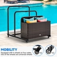 thumbnail image 5 of Dextrus Large Outdoor Wicker Storage Box, Rattan Deck Box with Tiered Storage Racks，for Patio, Pool, Supplies, and Tools - Brown, 5 of 5