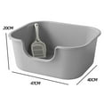 thumbnail image 3 of DOLITY Cat Litter Basin, Open Top Pet Litter Tray, Portable Cat Litter Container, Kitty Litter Pan High Sides for Indoor Cats, Gray, 3 of 8