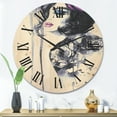 thumbnail image 2 of Designart 'Monochrome Female Portrait With Colorful Makeup' Modern Wood Wall Clock, 2 of 5