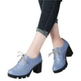 thumbnail image 1 of LSLJS Oversized Cowhide Soled Leather Sports British Style Block Shoes High Heels Solid Color Hollowed Out Lace Cut Mary Women's Shoes, Women's Leather Shoes, 1 of 6