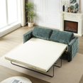 thumbnail image 4 of Pull Out Sofa Bed, 2-in-1 Convertible Sleeper Couch with Mattress Full Size, 81" Chenille Loveseat Sleeper Sofa Bed, Modern Love Seat for Living Room, Apartment, Small Spaces, Peacock Green, 4 of 9