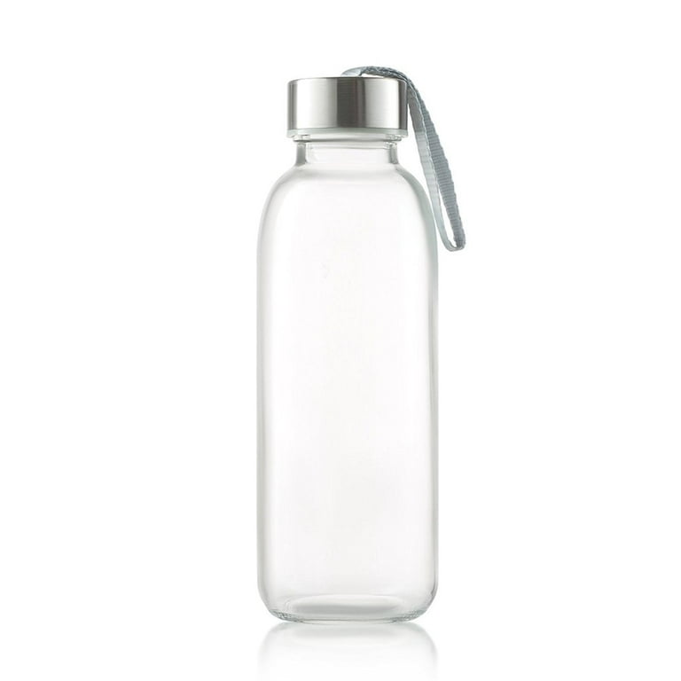 Plain Fridge Glass Water Bottle With Steel Lid