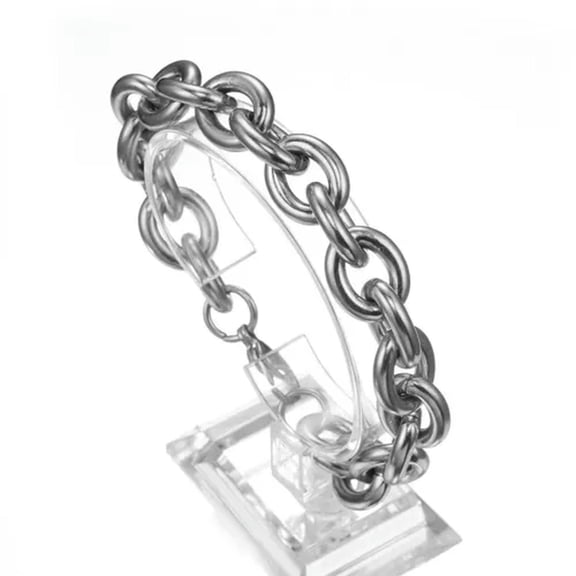 QQTDFG 11/13/15mm Heavy Men Women Stainless Steel Rolo Link Chain Bracelet Bangle 7-11"-15mm-8 inches bracelet