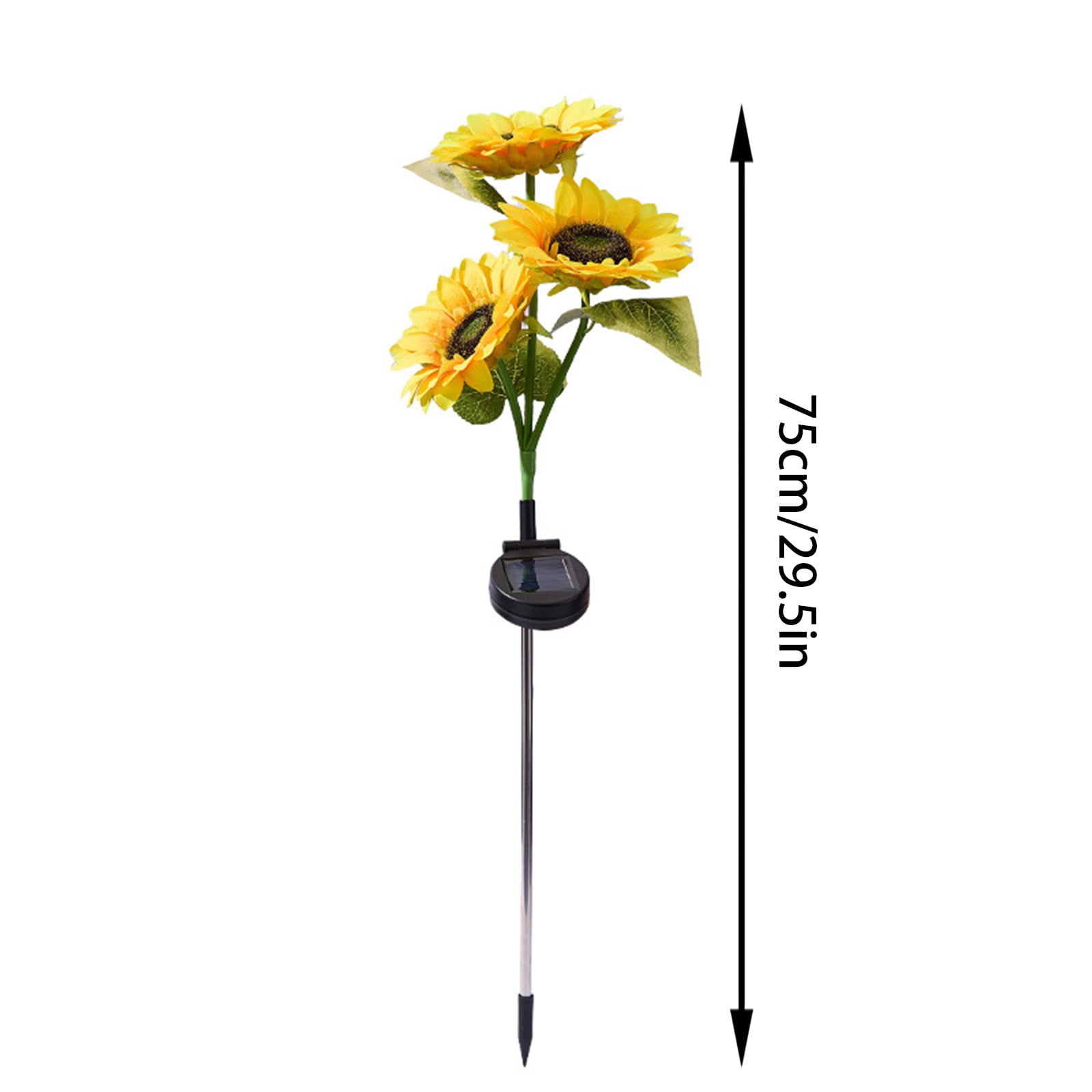 Solar Sunflower Garden Lights Outdoor - Waterproof 3-Head LED Pathway Lights for Yard, Patio & Walkway Decor, Auto On/Off, 29.6" Tall Yellow Flower Solar Lights
