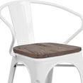 thumbnail image 6 of Flash Furniture White Metal Chair with Wood Seat and Arms, 6 of 13