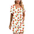 thumbnail image 2 of Puntoco Conjunto Deportivo De Pijamas Cómodos De Dos Piezas De Manga Corta con Cuello Redondo Informal para Mujer Liquidación Puntoco Puntoco-4247, 2 of 7