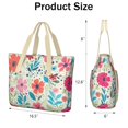 thumbnail image 3 of Tote Bag for Women - Pioneer Flower Shoulder Bag - Large Utility Work Duffle Bag with Zipper Handbag for Travel, Work, Sprots, 3 of 5