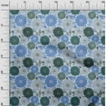 thumbnail image 3 of oneOone Cotton Silk Medium Blue Fabric Floral Retro Craft Projects Decor Fabric Printed By The Yard 42 Inch Wide, 3 of 5