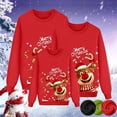 thumbnail image 2 of MIASHUI 2025 Pyjamas de Noël Assortis à Carreaux Pantalons pour Famille Ensemble Famille de Maman Chandail en Molleton Noël 26 Lettres Imprimées Col Rond Parent-Enfant Chandail en Molleton Hommes,TTG, 2 of 6