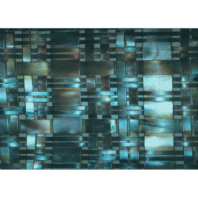 Ahgly Company Machine Washable Indoor Rectangle Transitional Dark SlateGray or Dark SlateGrey Green Area Rugs, 7' x 9'