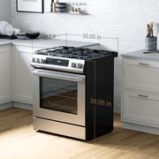 Rangaire RRG303GS 30 Glass Touch Gas Range Oven - Stainless Steel, Sealed Burners, True Convection, Self Cleaning, Easy Reach Racks
