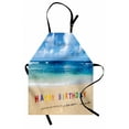 thumbnail image 1 of Birthday Apron Happy Birthday Sign on the Tropical Beach in Hawaii Exotic Sweet Surprise Theme, Unisex Kitchen Bib Apron with Adjustable Neck for Cooking Baking Gardening, Multicolor, by Ambesonne, 1 of 3