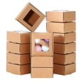 thumbnail image 1 of Mini caja de papel Kraft de 50 piezas con ventana, caja de embalaje para regalo, caja de regalo para jabón casero, 1 of 4