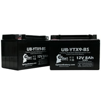 2-Pack UpStart Battery Replacement 2008 Suzuki LT-Z400 Quadsport 400CC Factory Activated, Maintenance Free, ATV Battery - 12V, 8Ah, UB-YTX9-BS