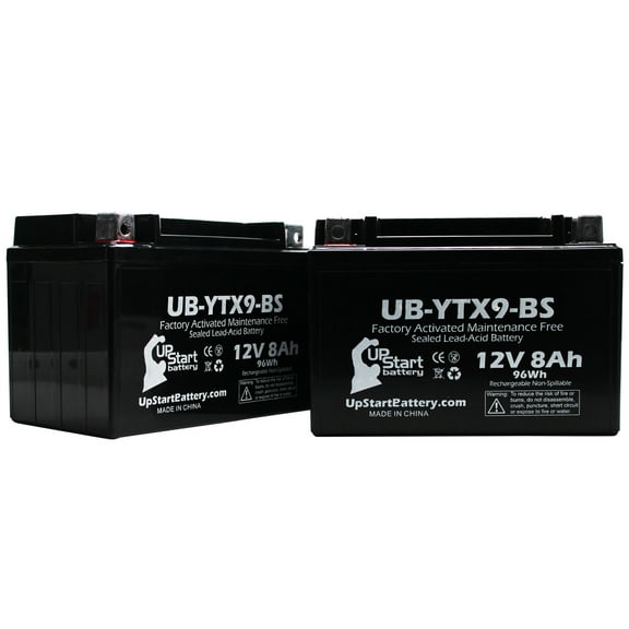 2-Pack UpStart Battery Replacement 1994 Yamaha XT600E 600CC Factory Activated, Maintenance Free, Motorcycle Battery - 12V, 8Ah, UB-YTX9-BS