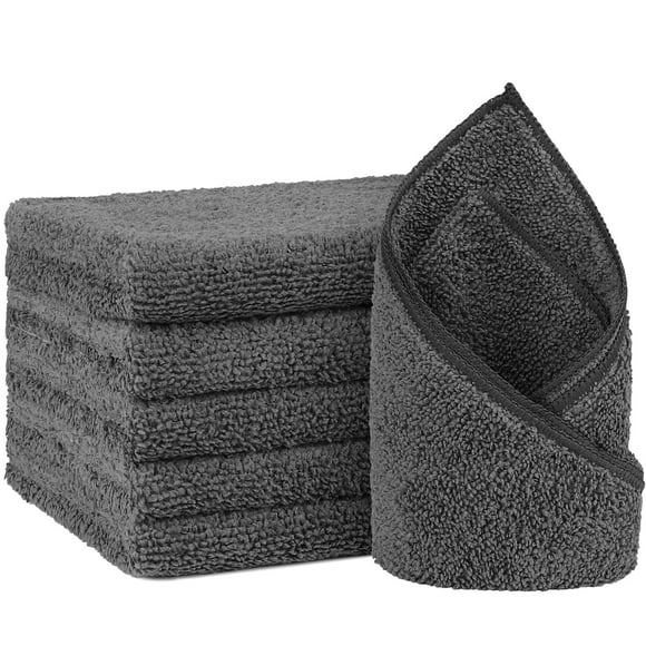 Toallas de mano Orighty, 6 unidades, microfibra gris, 40 x 70 cm, secado rápido