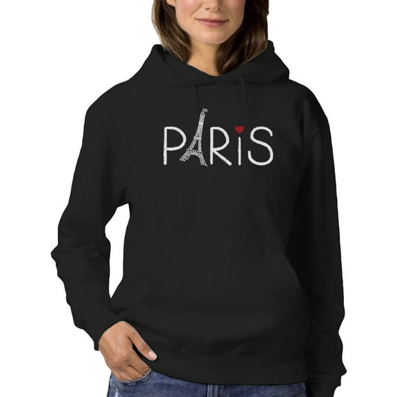 Paris Slogan  Women Hoodie, Female x-Large