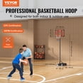 thumbnail image 2 of VEVOR Basketball Hoop, 5-7 ft Adjustable Height Portable Backboard System, 28 inch Basketball Hoop & Goal, 2 of 9