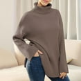 thumbnail image 5 of Bnwani Turtleneck Sweater Women Long Sleeve Solid Color Ribbed Sweater Tunic Knit Coffee Sweaters for Women Trendy Size XL(US:10), 5 of 6
