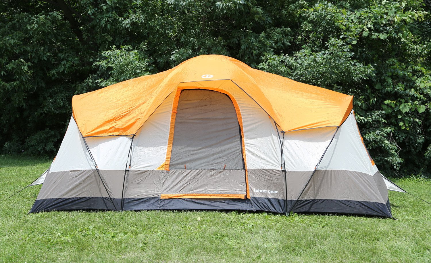 Tahoe Gear Olympia 10-Person 3-Season Tent, Orange/Ivory | TGT 