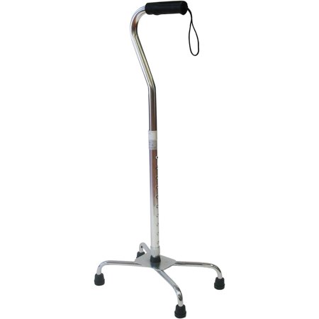 Karman Quad Cane with Small Base, Silver Frame