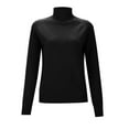thumbnail image 5 of Chandail Tricoté à Col Montant pour Femmes, Manches Longues, Hiver Automne, Col Roulé, 5 of 5