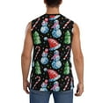 thumbnail image 4 of Uemuo Disco Mirror Ball Snowman Pattern Men's Sleeveless T-Shirt,Muscle Athletic Tank Top, Moisture-wicking Quick-dry Breathable Classic Tee Top for Gym Run Outdoor Sports-Large, 4 of 8
