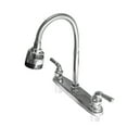 thumbnail image 4 of RV Kitchen Faucet, Non-Metallic Camper Kitchen Sink Faucet 8 Inch 2 Hole Double Handles with Flexible Arch 360 Degree Rotatable Spout for Campers, Motorhome, Travel Trailer, Chrome, 4 of 9