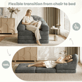 thumbnail image 5 of Renwick 2 in 1 Convertible Sofa Bed Folding Sleep Chair Bed Corduroy Couch with Armrests Bean Bag Chair for Living Room and Bedroom, Gray, 5 of 8