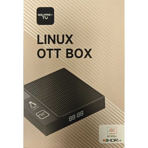 SQUARE+ TV Set-Top Box - 4K HDR TV Streaming Device with 1GB RAM, 8GB ROM, Dolby Digital Plus, Linux 4.9, Dual-Band WiFi, USB 2.0 with LIXSUNTEK® Ethernet Cable