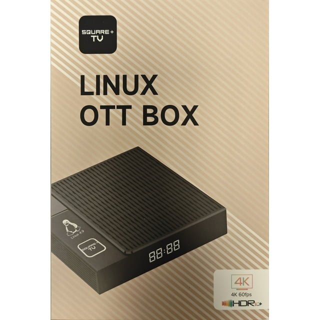 SQUARE+ TV Set-Top Box - 4K HDR TV Streaming Device with 1GB RAM, 8GB ROM, Dolby Digital Plus, Linux 4.9, Dual-Band WiFi, USB 2.0 with LIXSUNTEK® Ethernet Cable