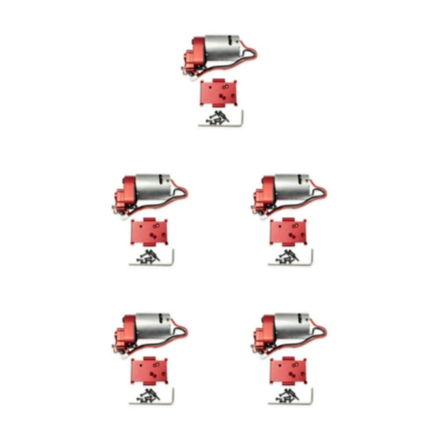 Wweixi 370 Motor 34T Gear Box Transmission For HobbyPlus 1/18 CR18P Rock Van Driving Capabilities 370 Motor 34T Gear Box Red 5Set