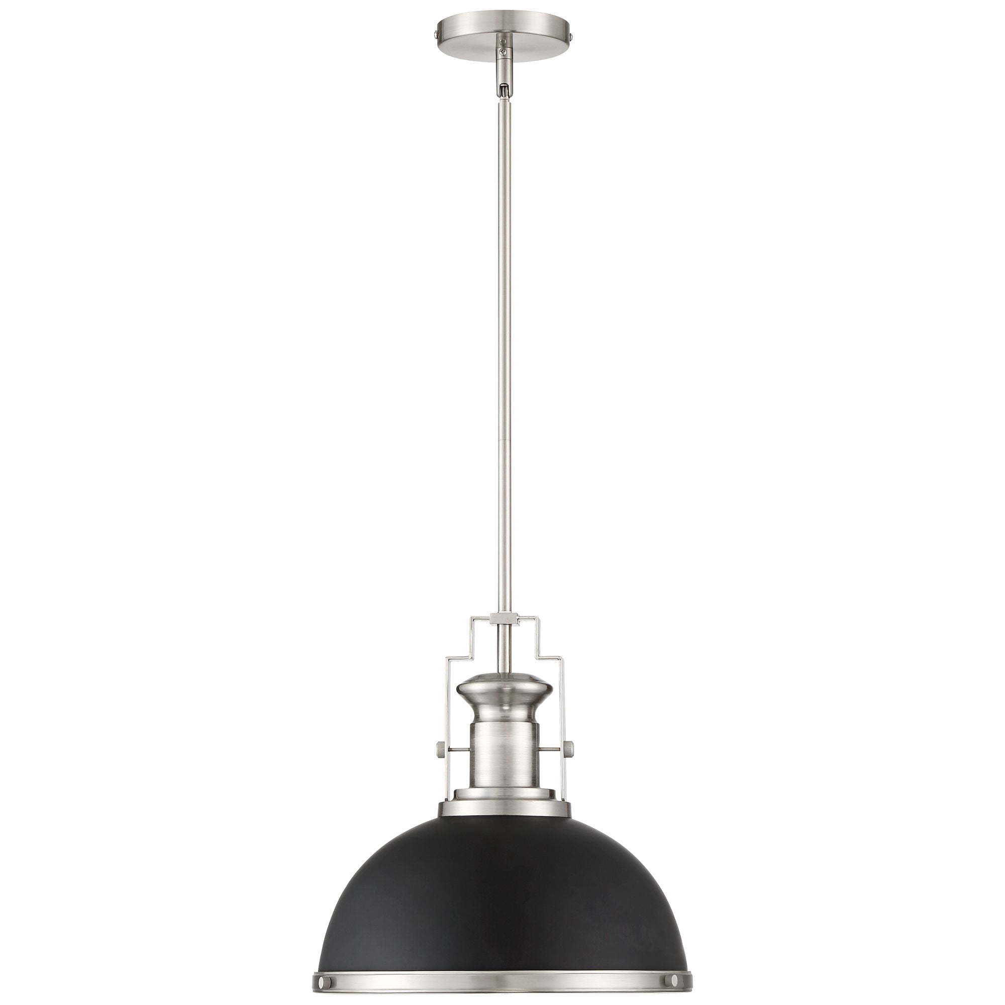 Possini Euro Design Black Brushed Nickel Dome Mini Pendant Light 13" Wide Modern Fixture for Kitchen Island Dining Room