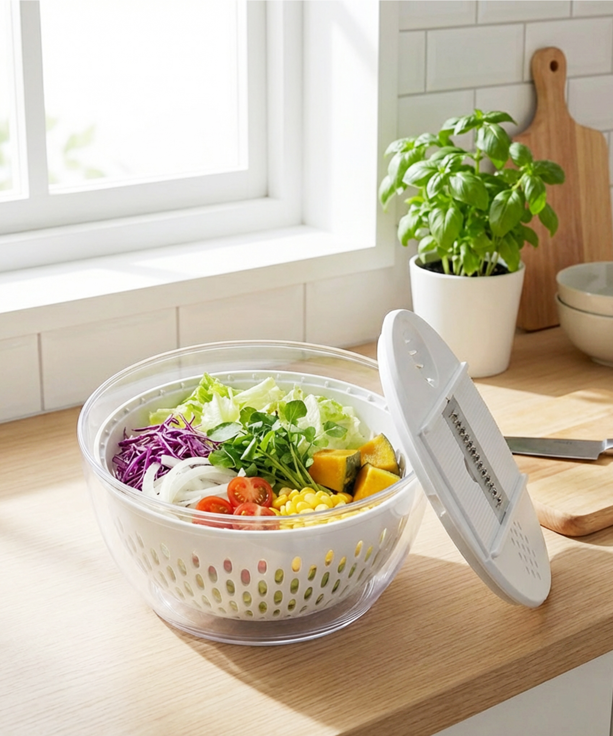 M Buder Salad Spinner with Vegetable Chopper Blades photo 8