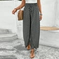 thumbnail image 4 of WTOBBY Women's Floral Print Palazzo Pants with Side Slit Wide Leg Design, Summer Beach Casual Skirt Pants, Comfortable and Flowy for Women,Black L, 4 of 5
