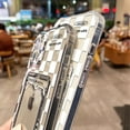 thumbnail image 4 of Transparent Card Slot Case For iPhone 13 14 15 16 11 12 Pro Max XR XS SE 7 8 Plus Grid Pattern Soft Pocket Holder Wallet Cover tzw, 4 of 7