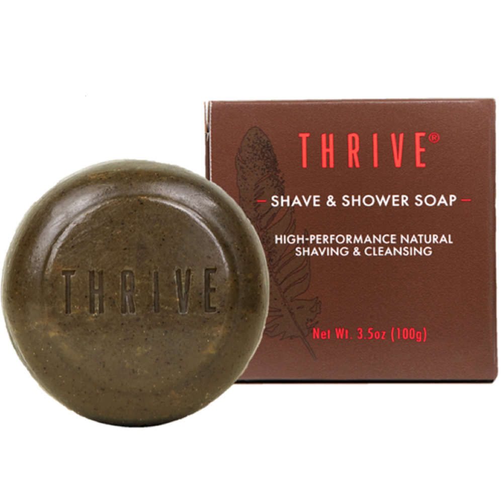 Thrive Natural Shower & Shave Soap Bar, 3.5 oz 2in1 Vegan Shaving