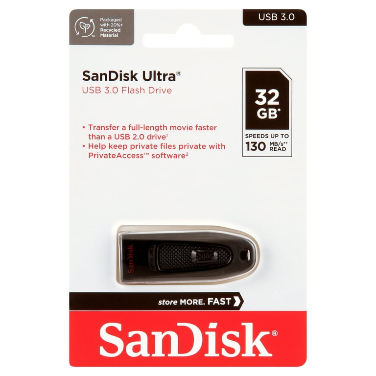 SanDisk Cruzer Ultra 32GB USB 3.0 Flash USB Drive - Walmart.com