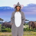 thumbnail image 2 of FUNZIEZ! Adult Sherpa Elephant Costume - Plush Animal Onesie - One Piece Pajama (Small), 2 of 6
