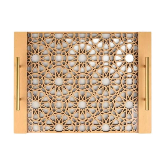deevoka Serving Tray Lightweight Trendy Large Tea Tray for Home Farmhouse Guest Room