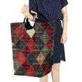 thumbnail image 4 of Yayeee Freestanding Laundry Hamper with Handle Collapsible Large Storage Basket for Clothes, Dark Tartan Pattern, 4 of 7